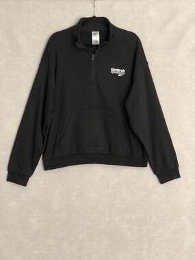 Reebok 1/4 Zip Sweatshirt RIE Brand Proud Black Women's XL NEW